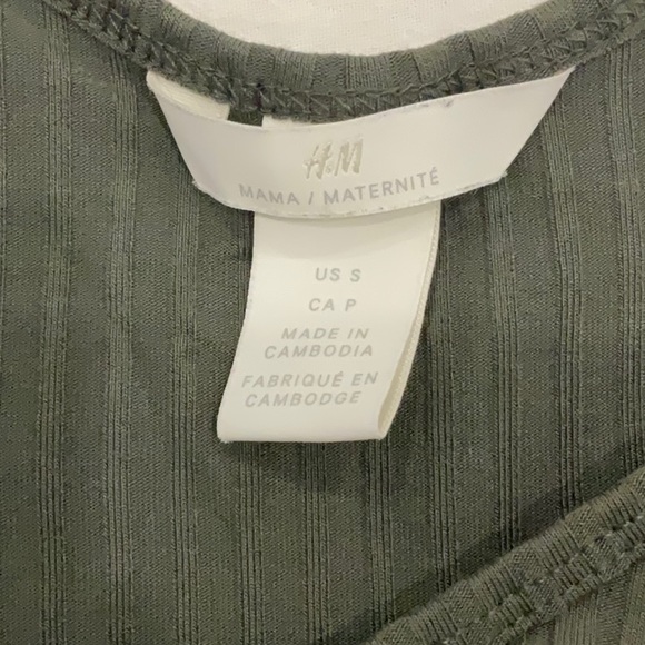 H&M Mama Maternity Dress | Hunter Green | Size S | MIDI Length | Ridded - Picture 5 of 6